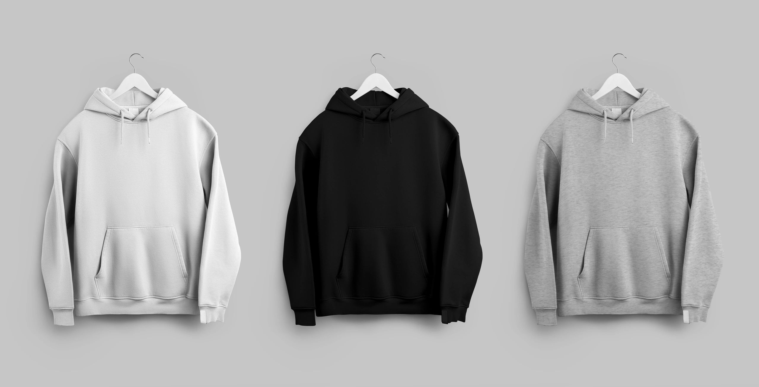 Hoodie on hanger, representing apparel products